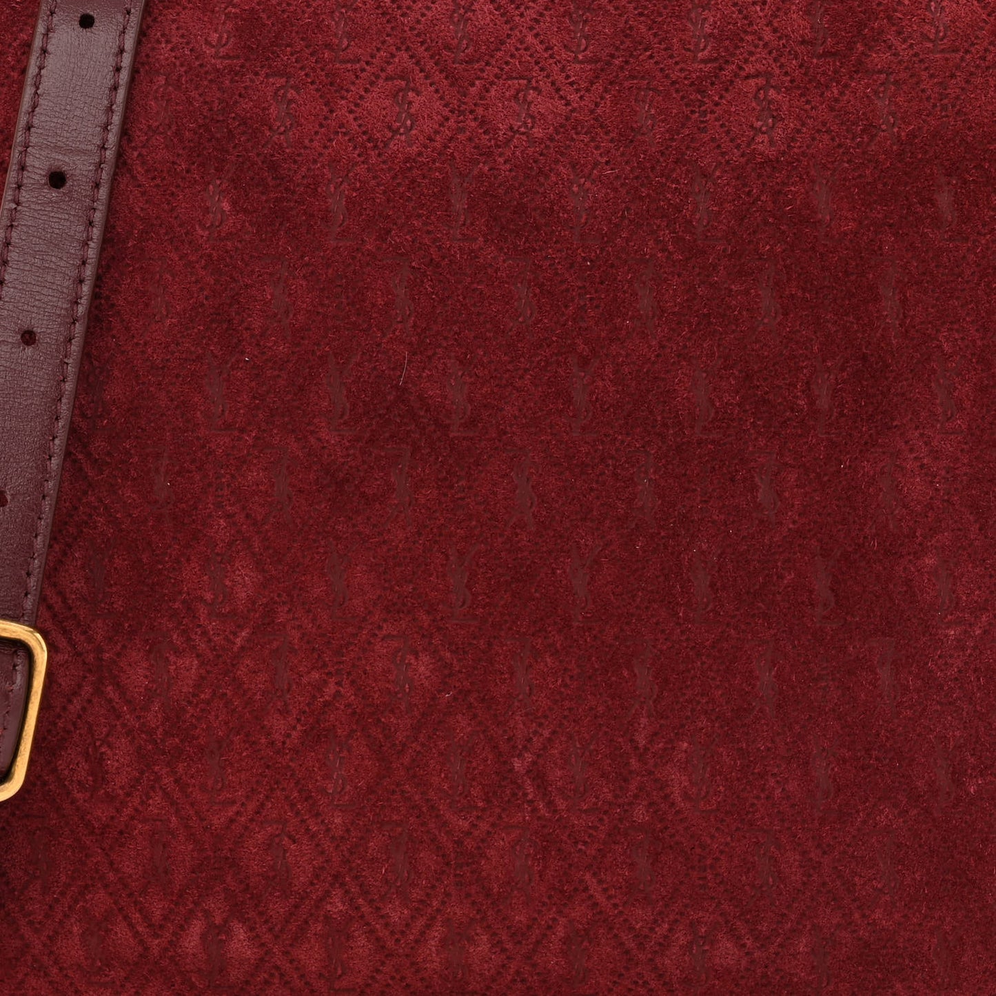 Suede All-Over Monogram Crossbody Burgundy