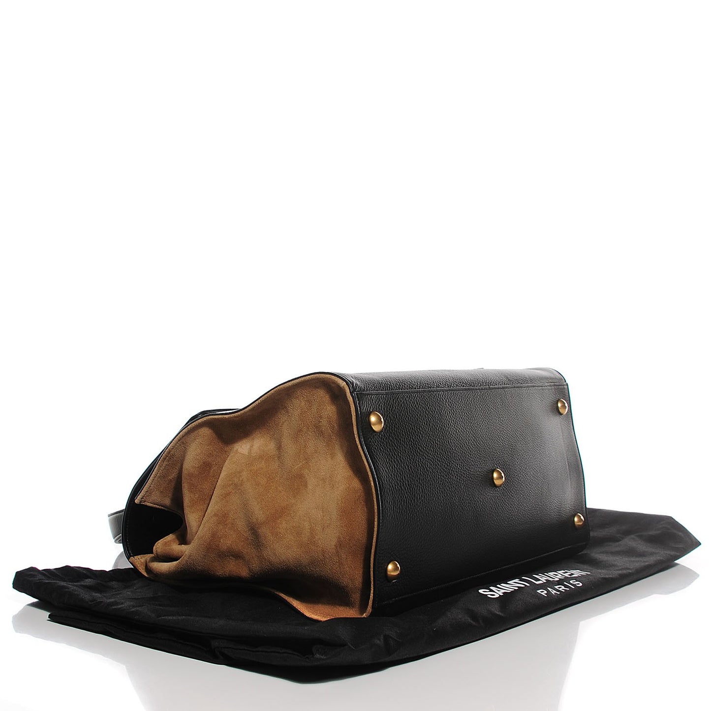 Calfskin Suede Large Muse Two Black Beige
