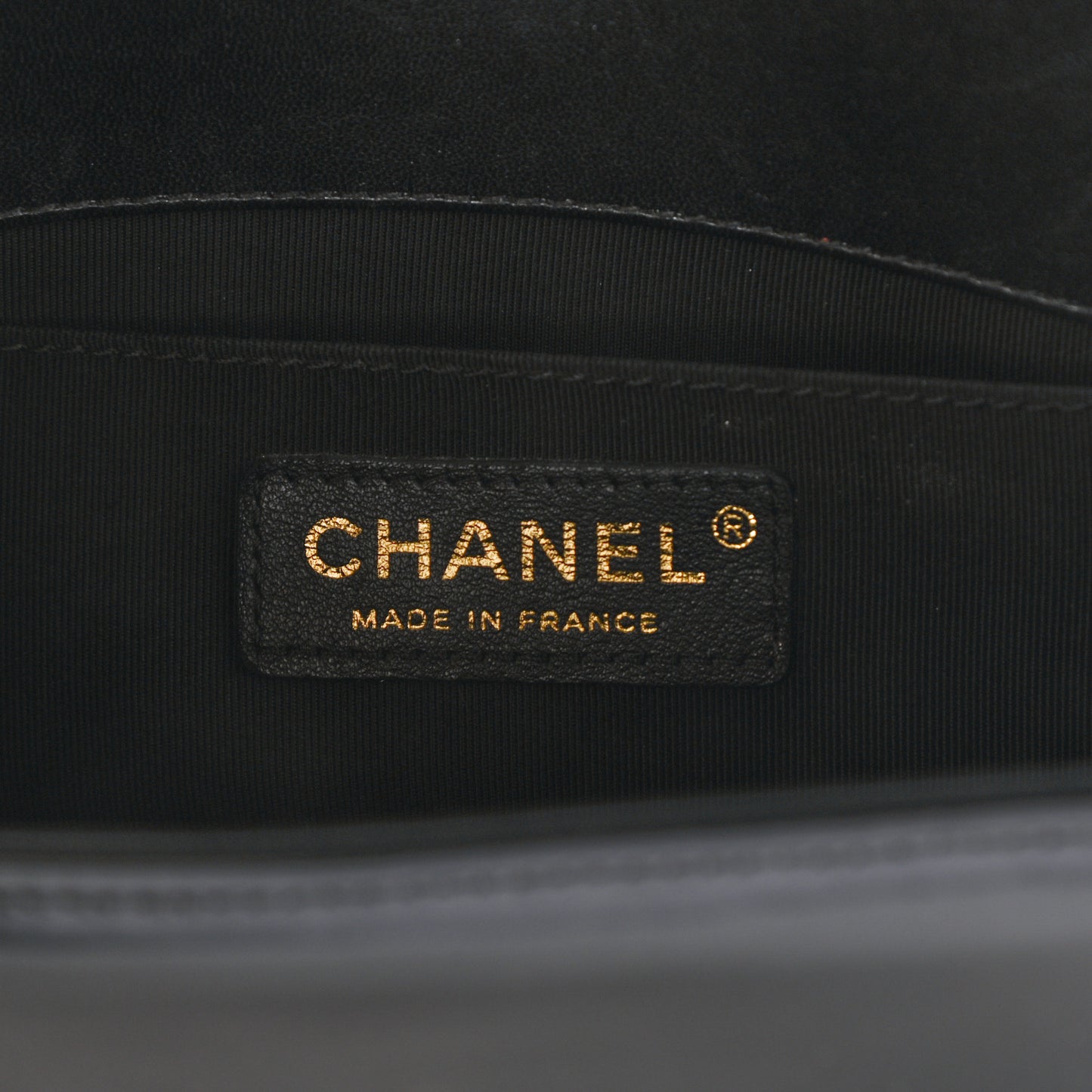 Iridescent Glazed Calfskin Quilted Small Boy Flap Black