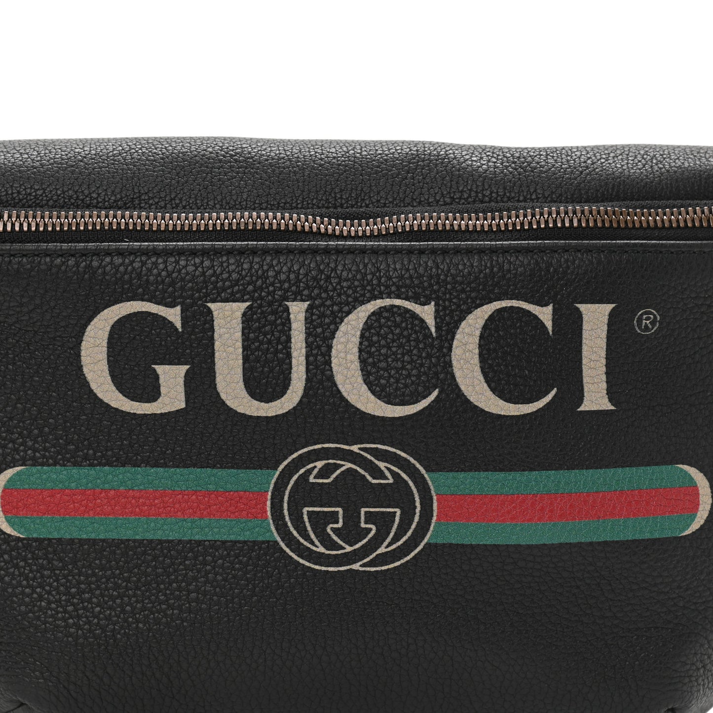 Grained Calfskin Logo Belt Bag Black