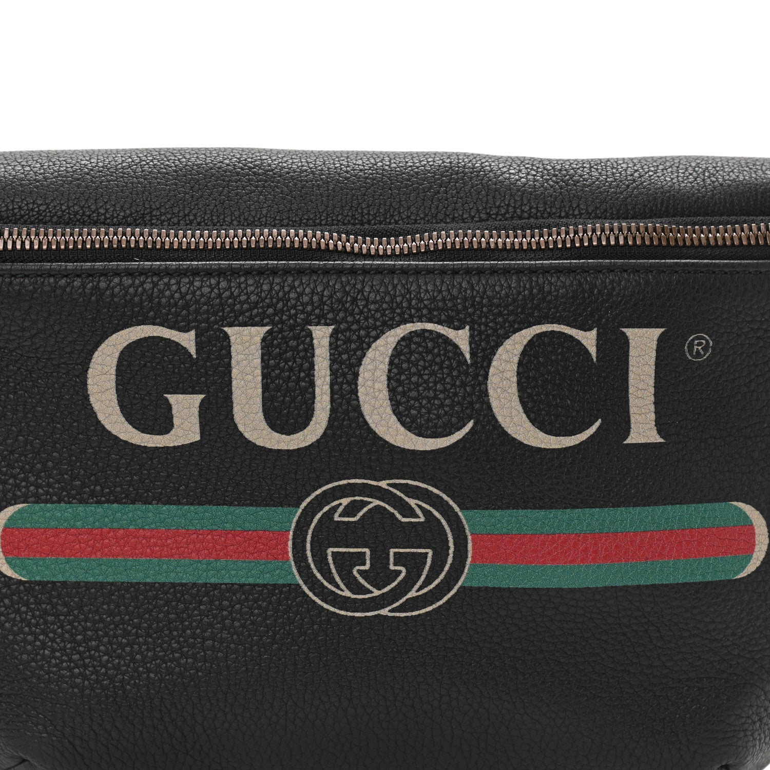 Gucci Grained Calfskin Logo Belt Bag Black 8 of 11