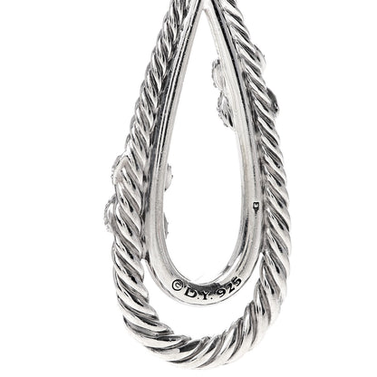 David Yurman Sterling Silver Diamond X Drop Earrings 4 of 4