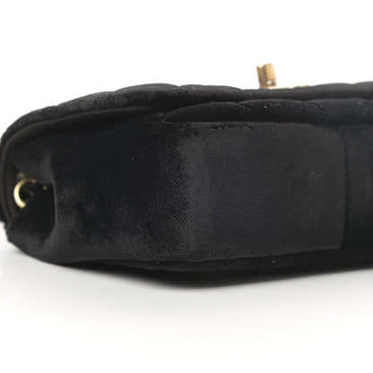 Chanel Velvet Quilted Small Camellia Flap Black 11 of 13
