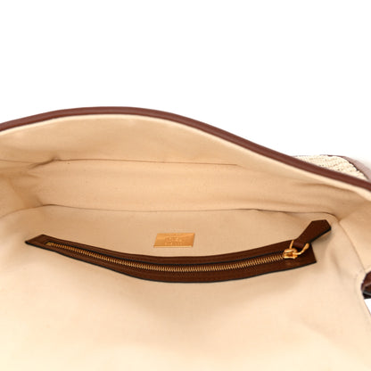 Fendi Sardinian Jacquard Vitello King FF 1974 Embroidered Baguette Corda Praline 5 of 10