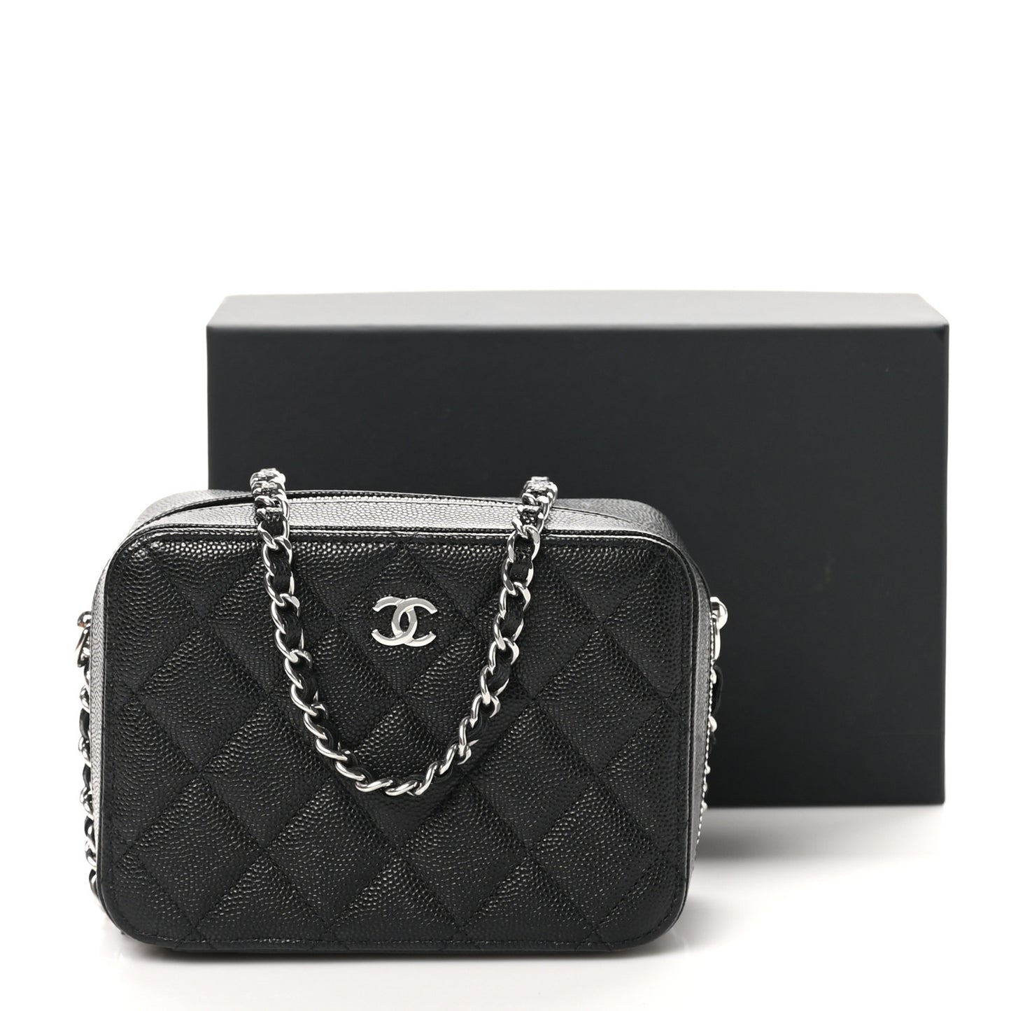 Caviar Quilted Camera Bag Black