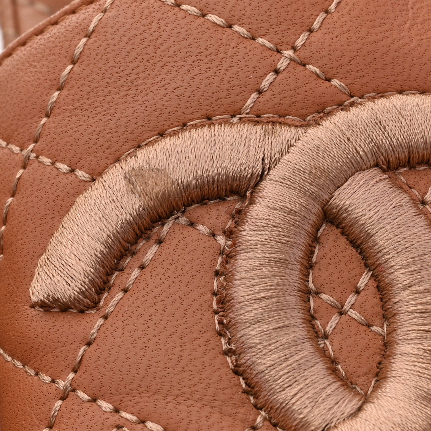 Chanel Lambskin Quilted CC Mules Sandals 38 Brown 10 of 11