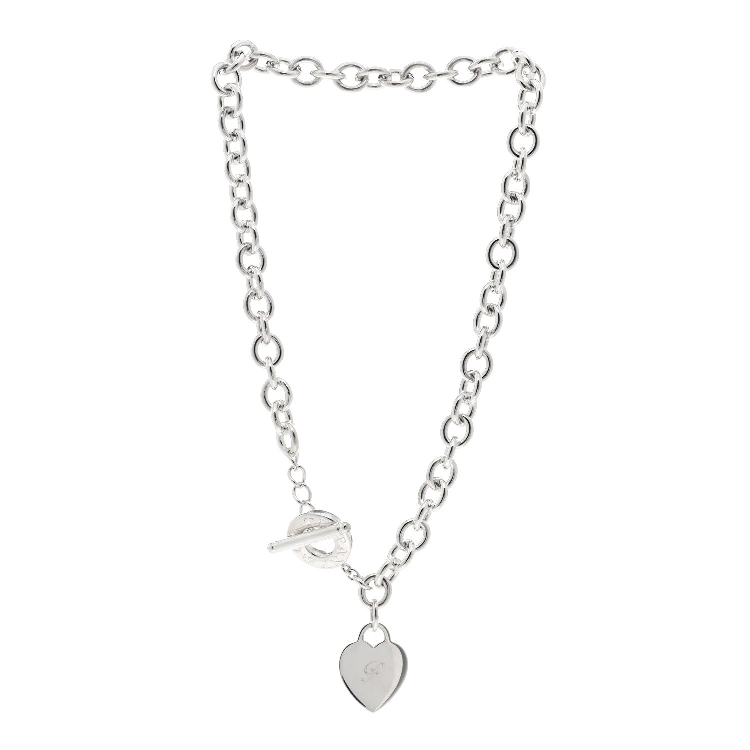 Tiffany Sterling Silver Heart Tag Toggle Necklace 3 of 4
