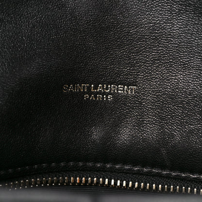 Saint Laurent Lambskin Quilted Medium Loulou Puffer Monogram Chain Satchel Black 6 of 12