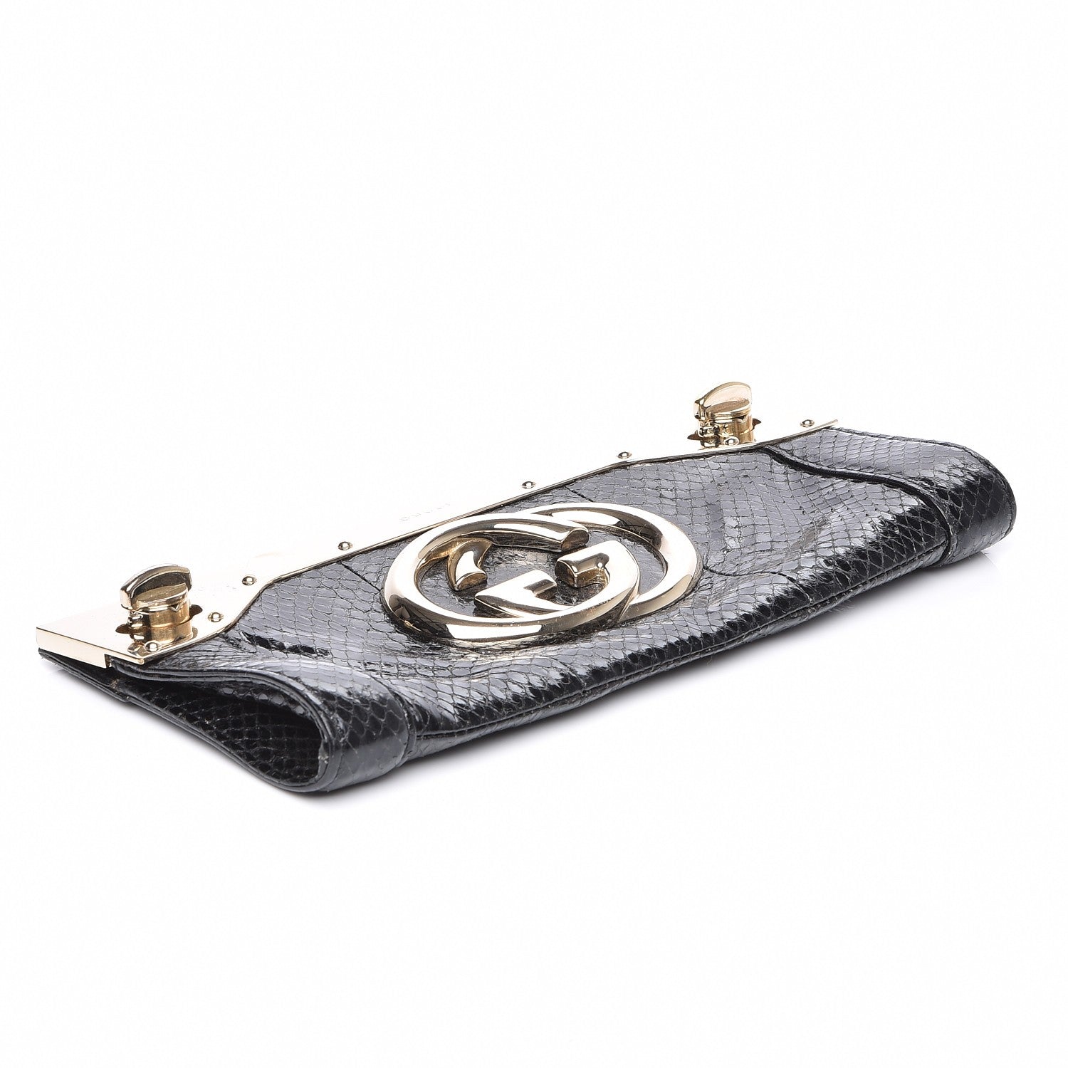 Gucci Python Britt Interlocking G Starlight Clutch Black 4 of 11