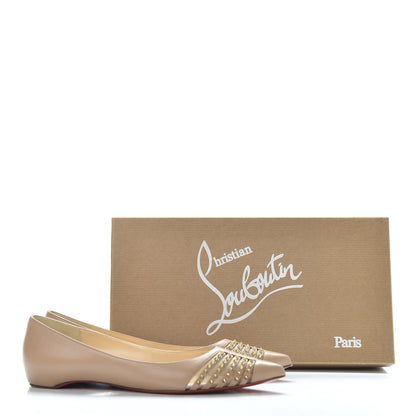 Christian Louboutin Kid Bareta Flats 39 Nude Light Gold 9 of 9