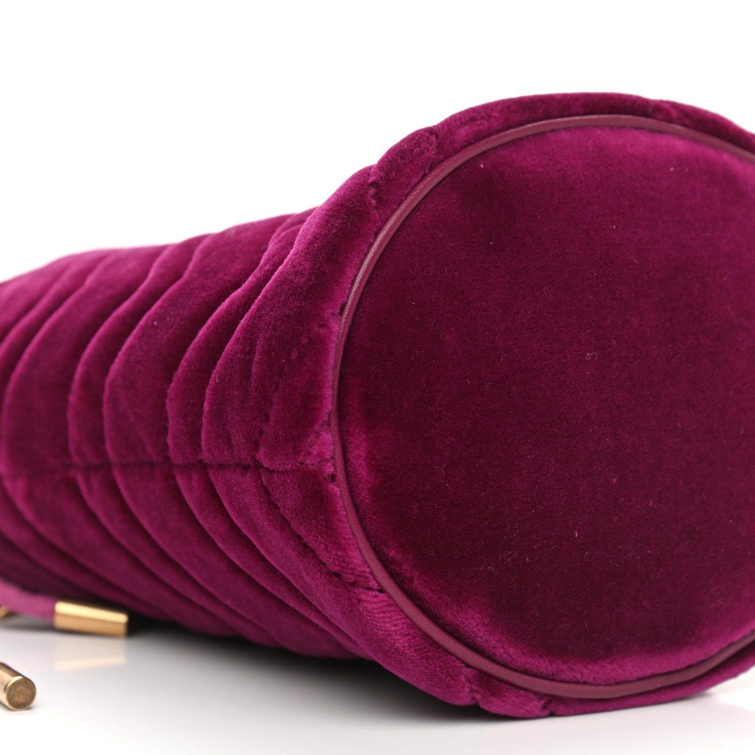 Gucci Velvet Matelasse Mini GG Marmont 2.0 Bucket Bag Fuchsia Violet Cyclamen 9 of 11
