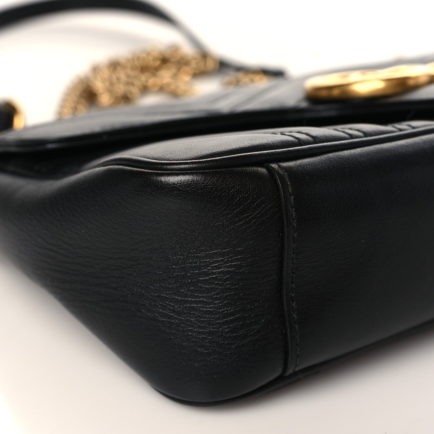 Gucci Calfskin Matelasse Small GG Marmont Shoulder Bag Black 9 of 10