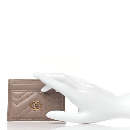 Gucci Calfskin Matelasse GG Marmont Card Holder Porcelain Rose 2 of 6