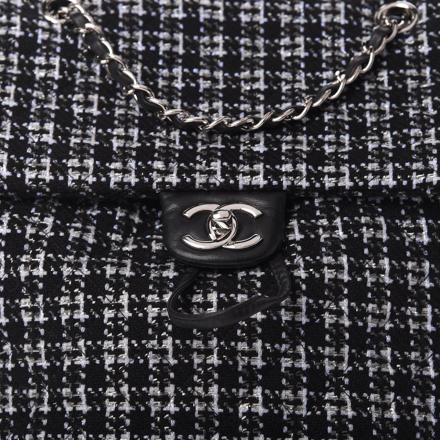 Chanel Tweed Large Urban Spirit Backpack Black White 10 of 10