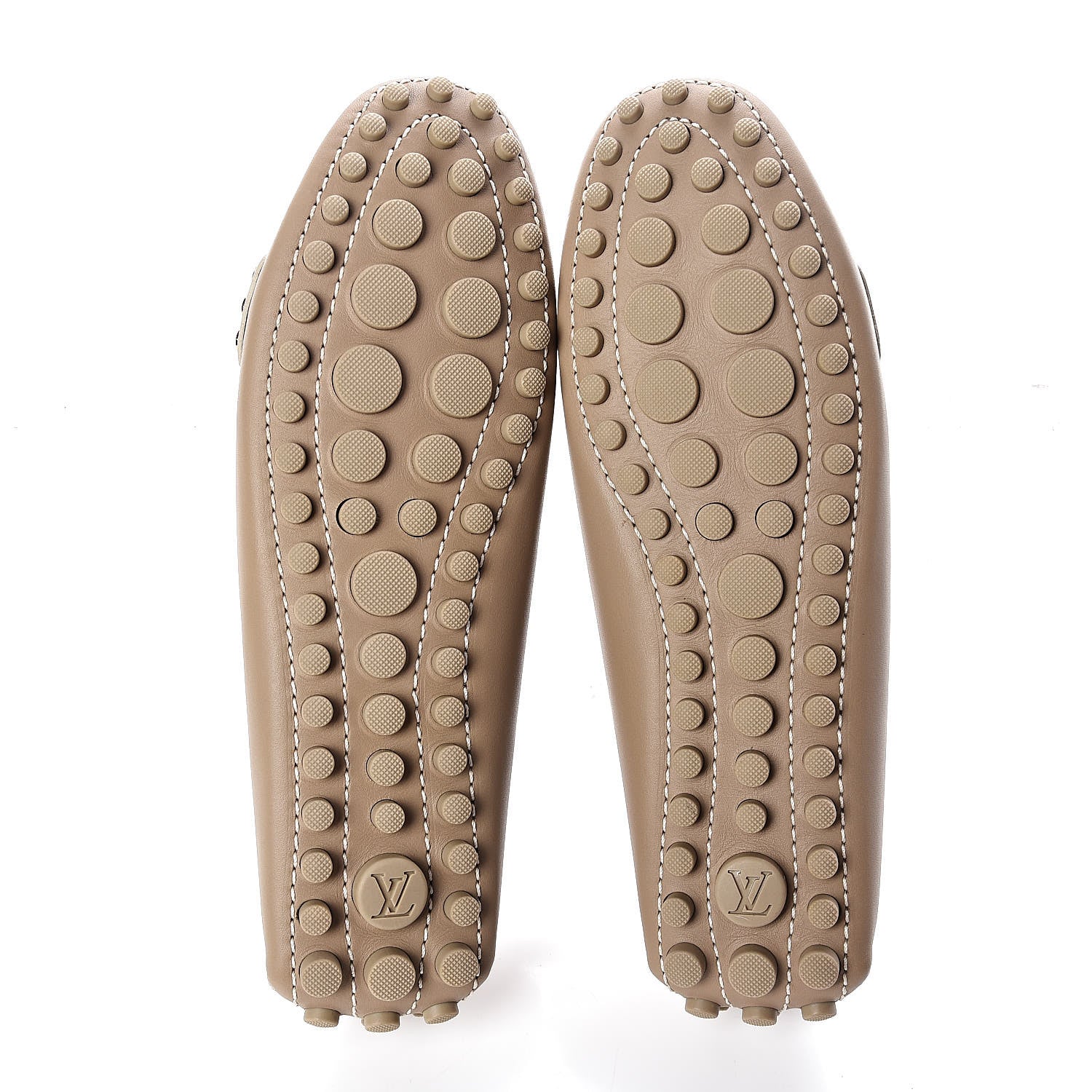 Louis Vuitton Calfskin Loafers 35 Beige 8 of 9