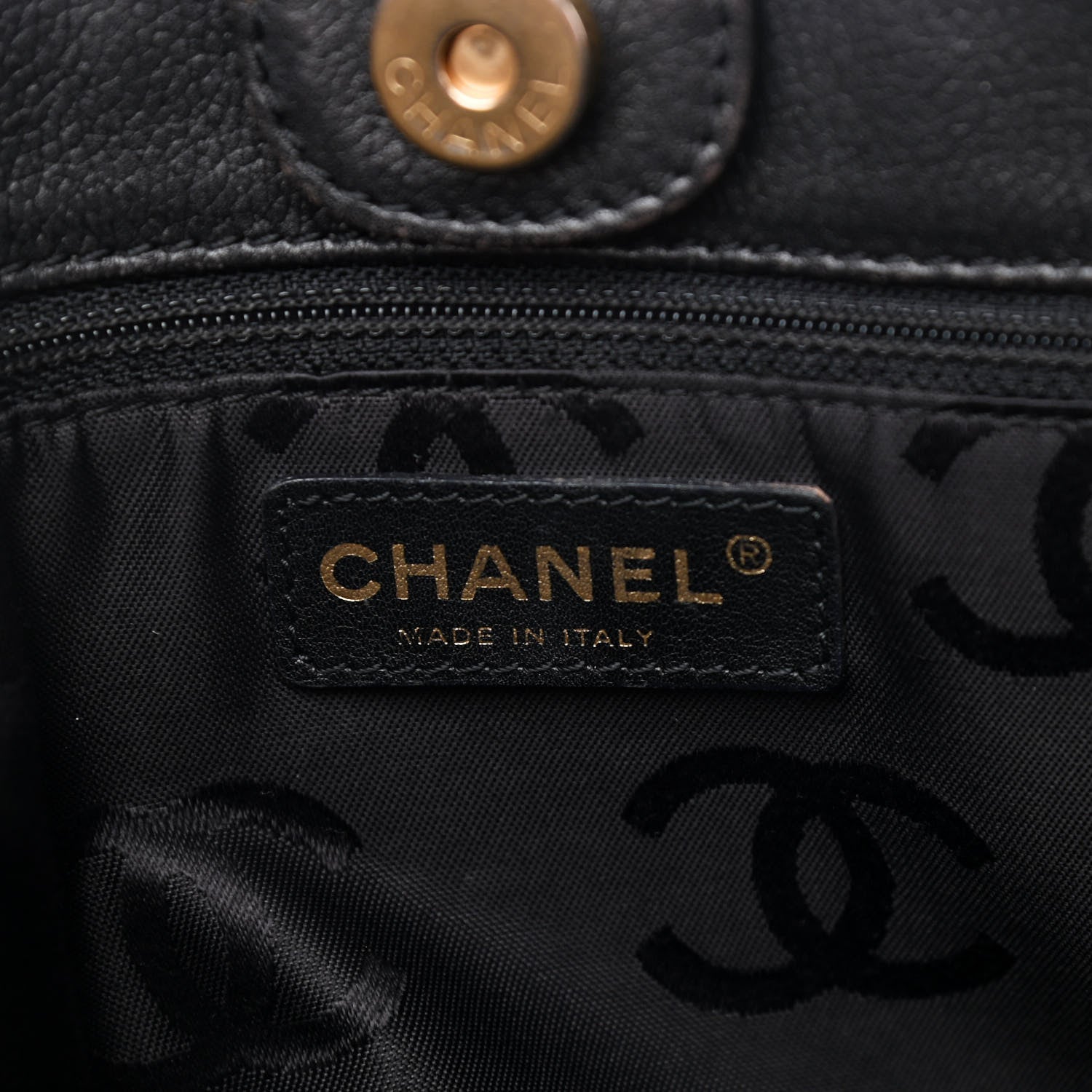 Chanel Calfskin Wood Chain Tote Black 6 of 13