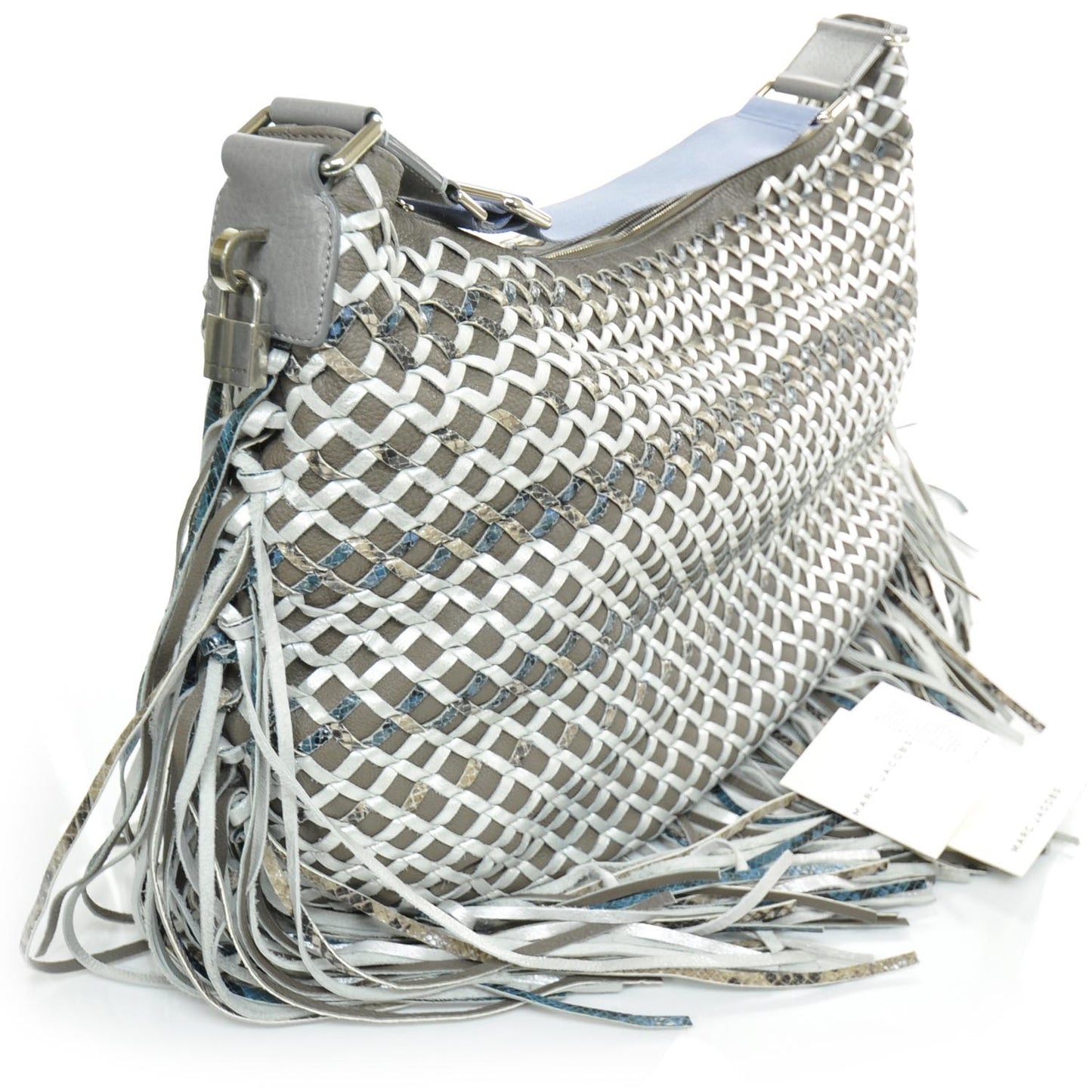 Woven Leather Boho Fringe Hobo