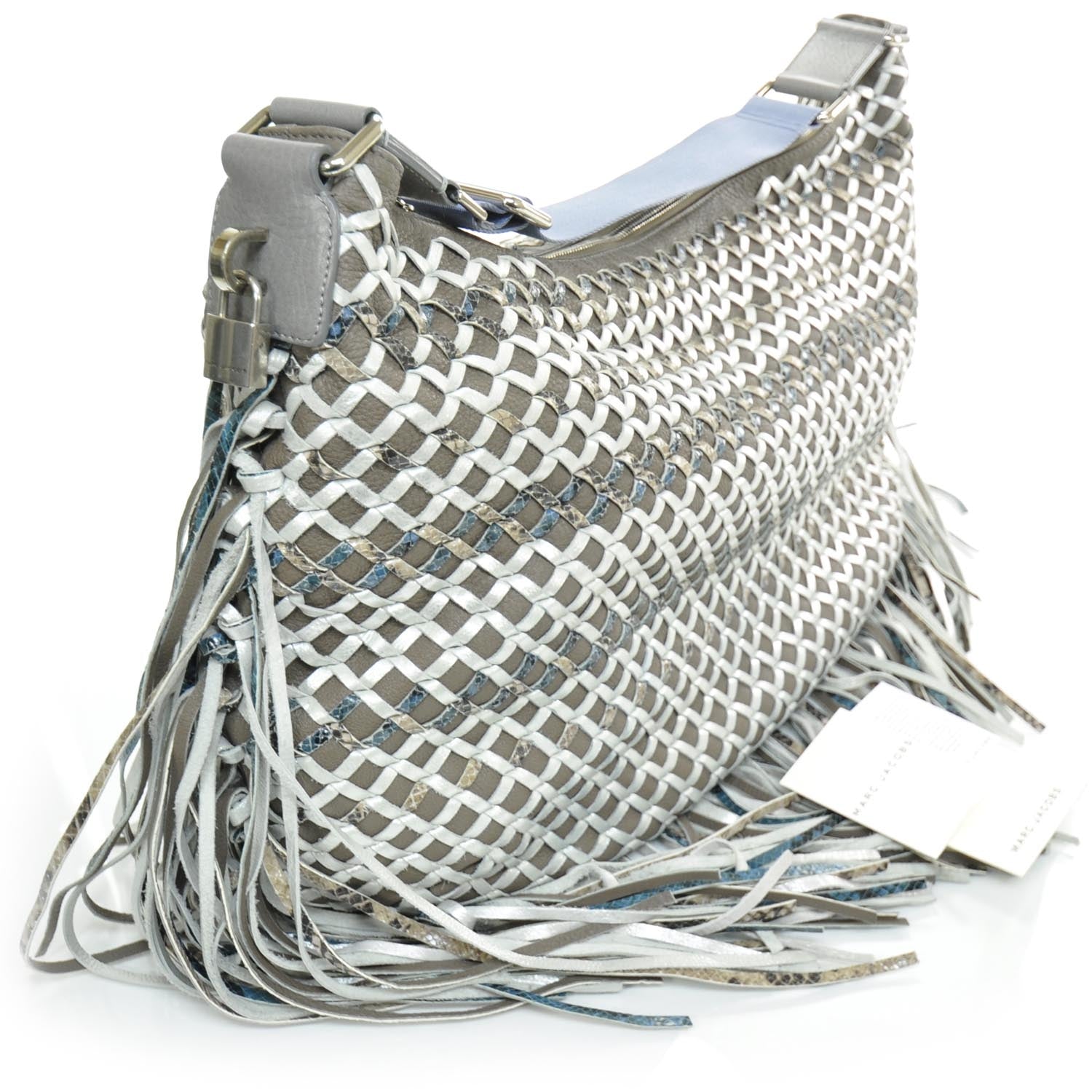 Marc Jacobs Woven Leather Boho Fringe Hobo 3 of 9