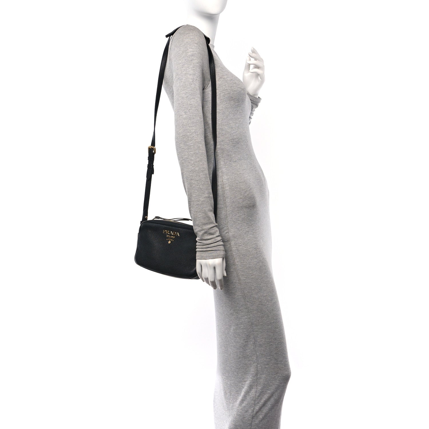 Prada Vitello Phenix Camera Bag Black 2 of 11