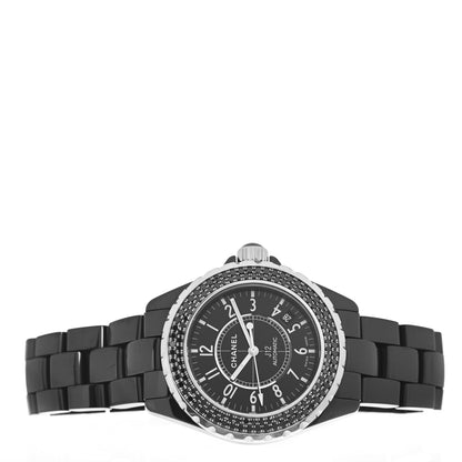 Chanel Stainless Steel Ceramic Black Diamond Bezel 38mm J12 Automatic Watch Black 4 of 4