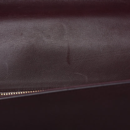 Saint Laurent Calfskin Crocodile Embossed Medium Moujik Top Handle Bag Amarena 11 of 14