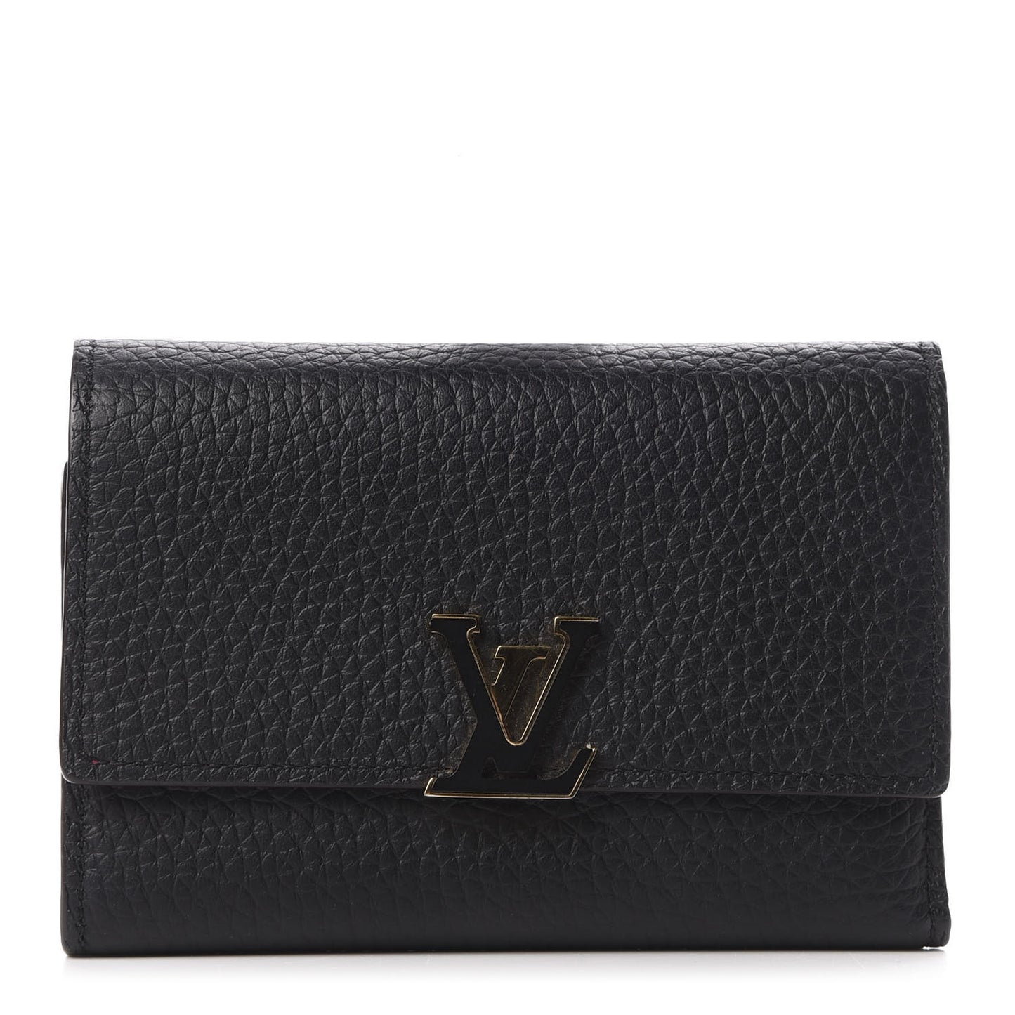 Taurillon Capucines Compact Wallet Black