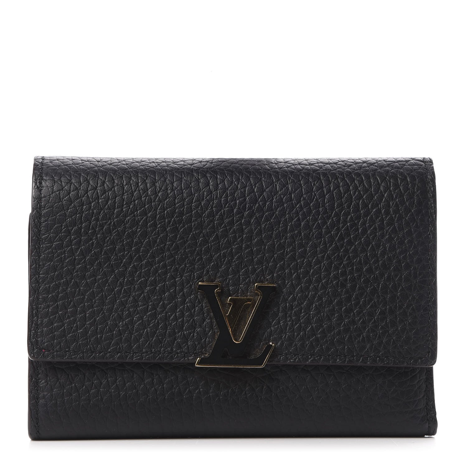 Louis Vuitton Taurillon Capucines Compact Wallet Black 1 of 9
