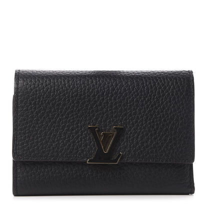 Louis Vuitton Taurillon Capucines Compact Wallet Black 1 of 9