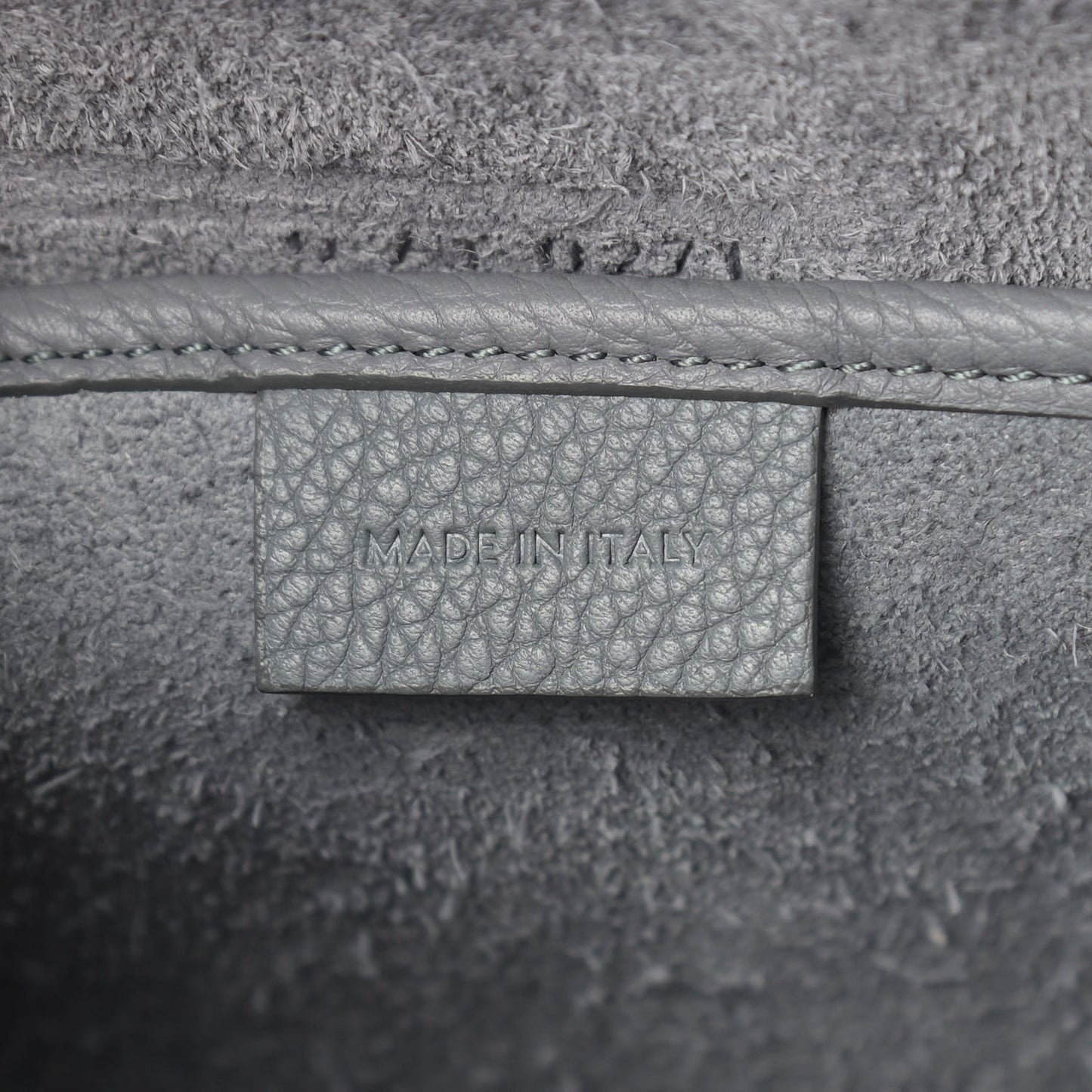 Baby Drummed Calfskin Nano Luggage Kohl