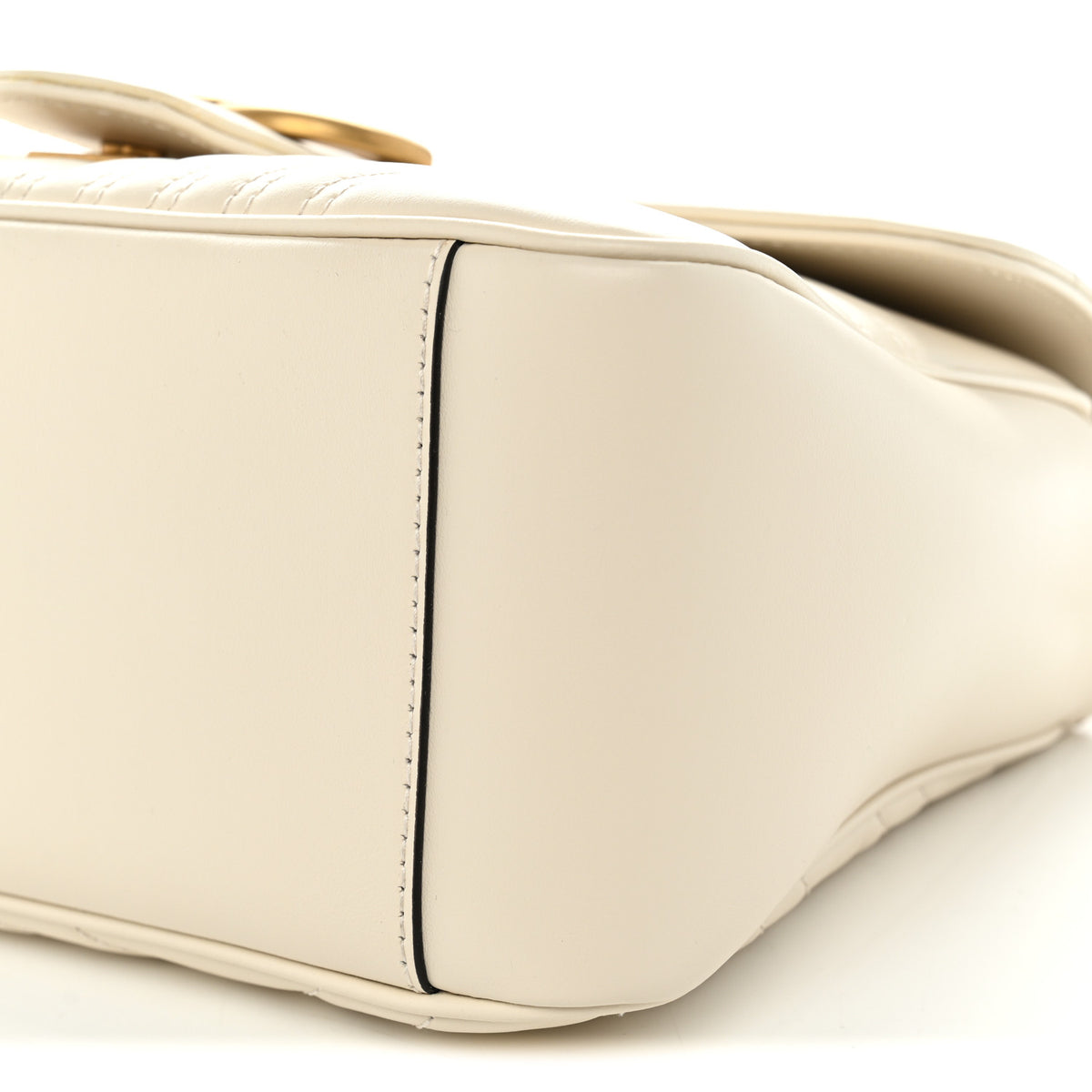 Calfskin Matelasse Small GG Marmont Top Handle Shoulder Bag White