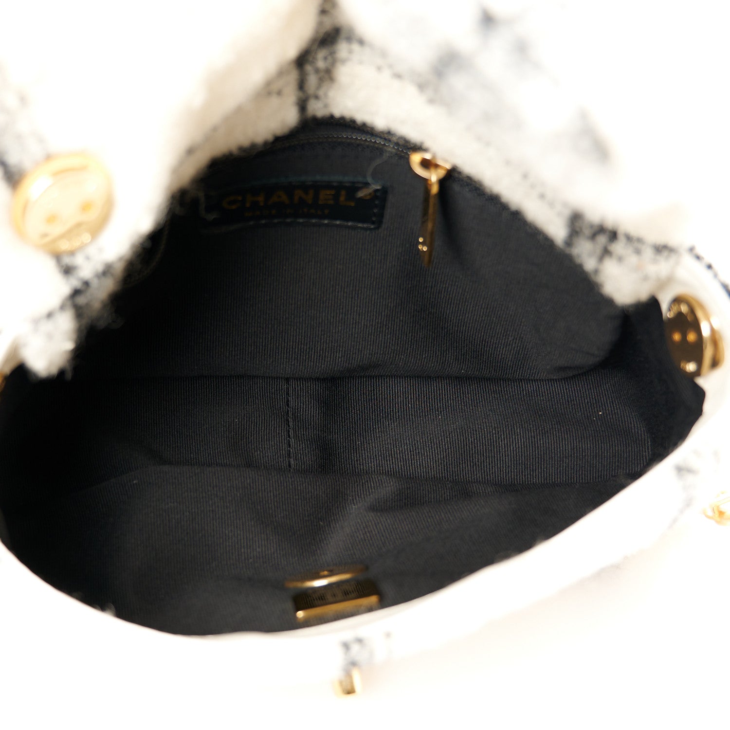 Chanel Wool Tweed Quilted Small Elegant Chain Flap White 5 of 11