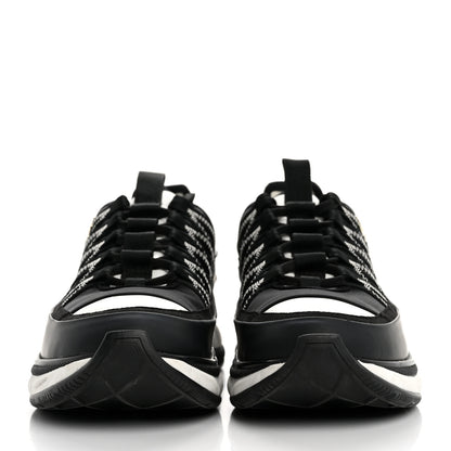 Chanel Mixed Fibers Suede Calfskin CC Sneakers 38 Black White 3 of 10