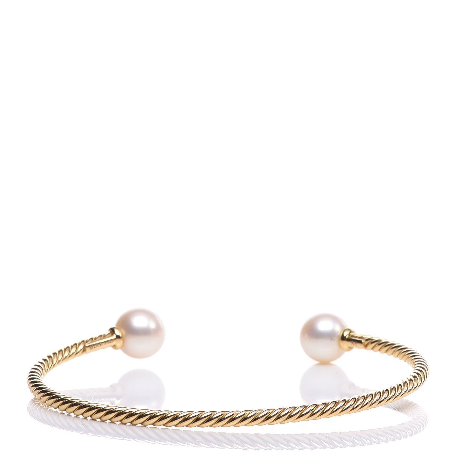 David Yurman 18K Yellow Gold Pearl 8.5mm Solari Bracelet 3 of 6
