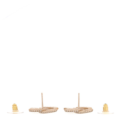 Chanel Crystal Timeless CC Earrings Light Gold 3 of 5