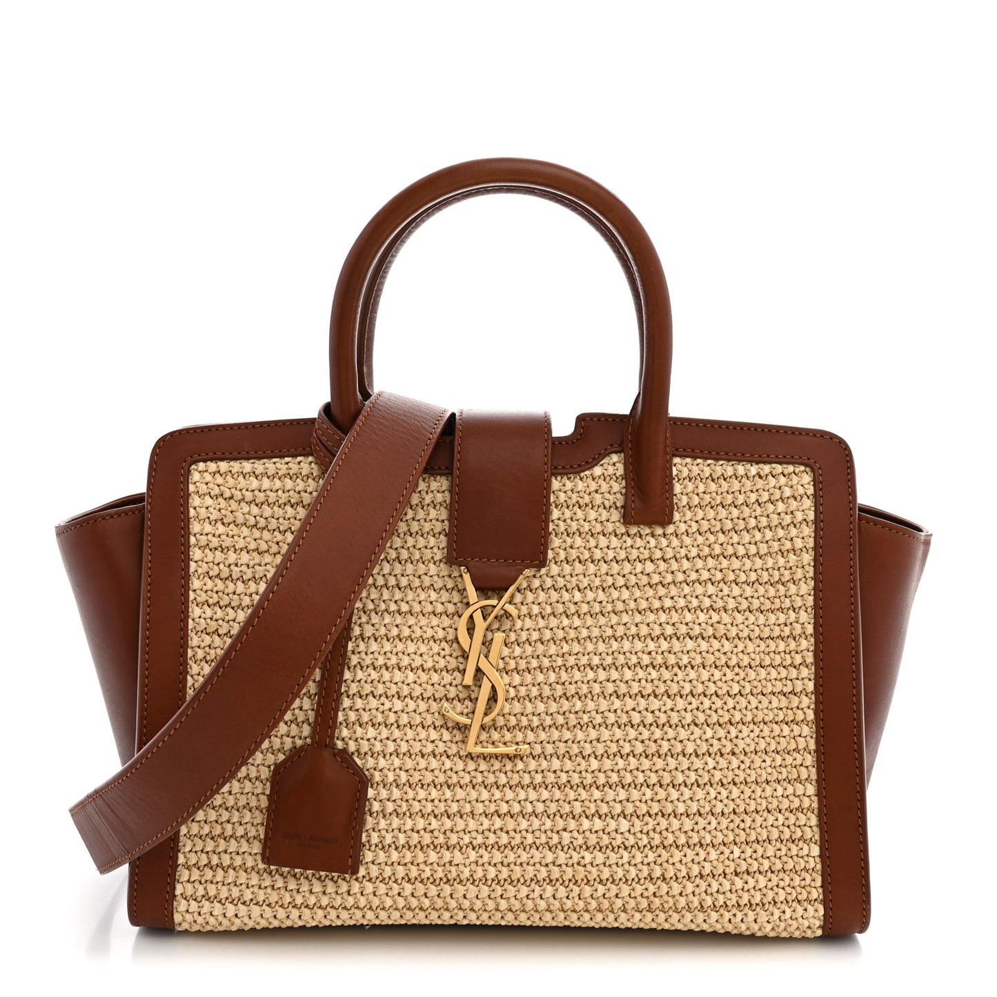 Raffia Baby Monogram Downtown Cabas Cognac
