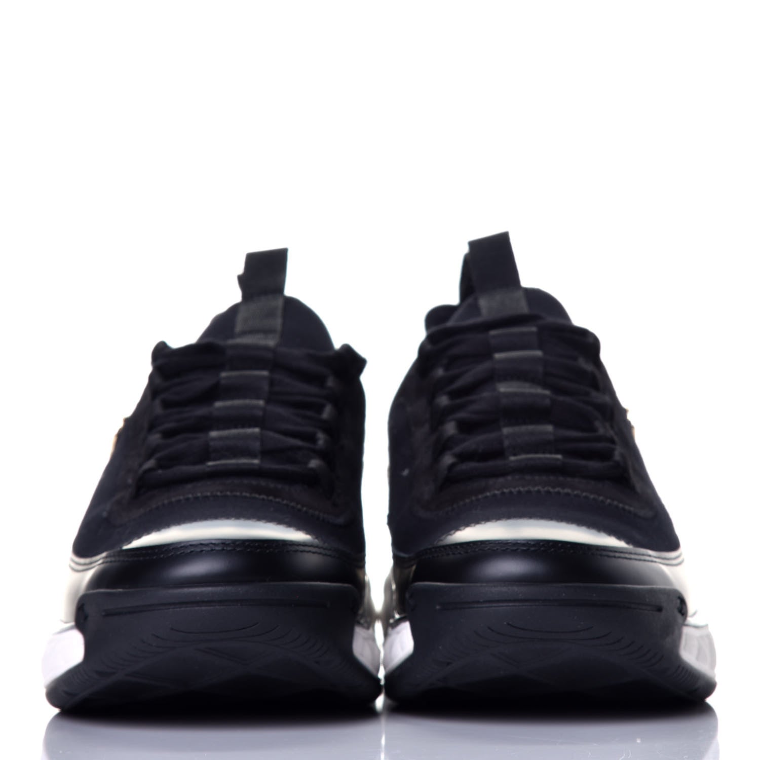 Chanel Velvet Calfskin Mixed Fibers CC Sneakers 40 Black 2 of 10