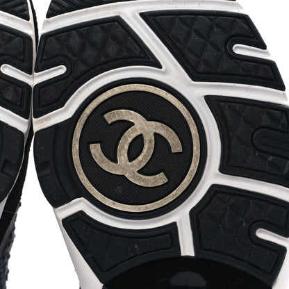 Chanel Tweed Suede Calfskin CC Sneakers 37 Gray Pink 6 of 8