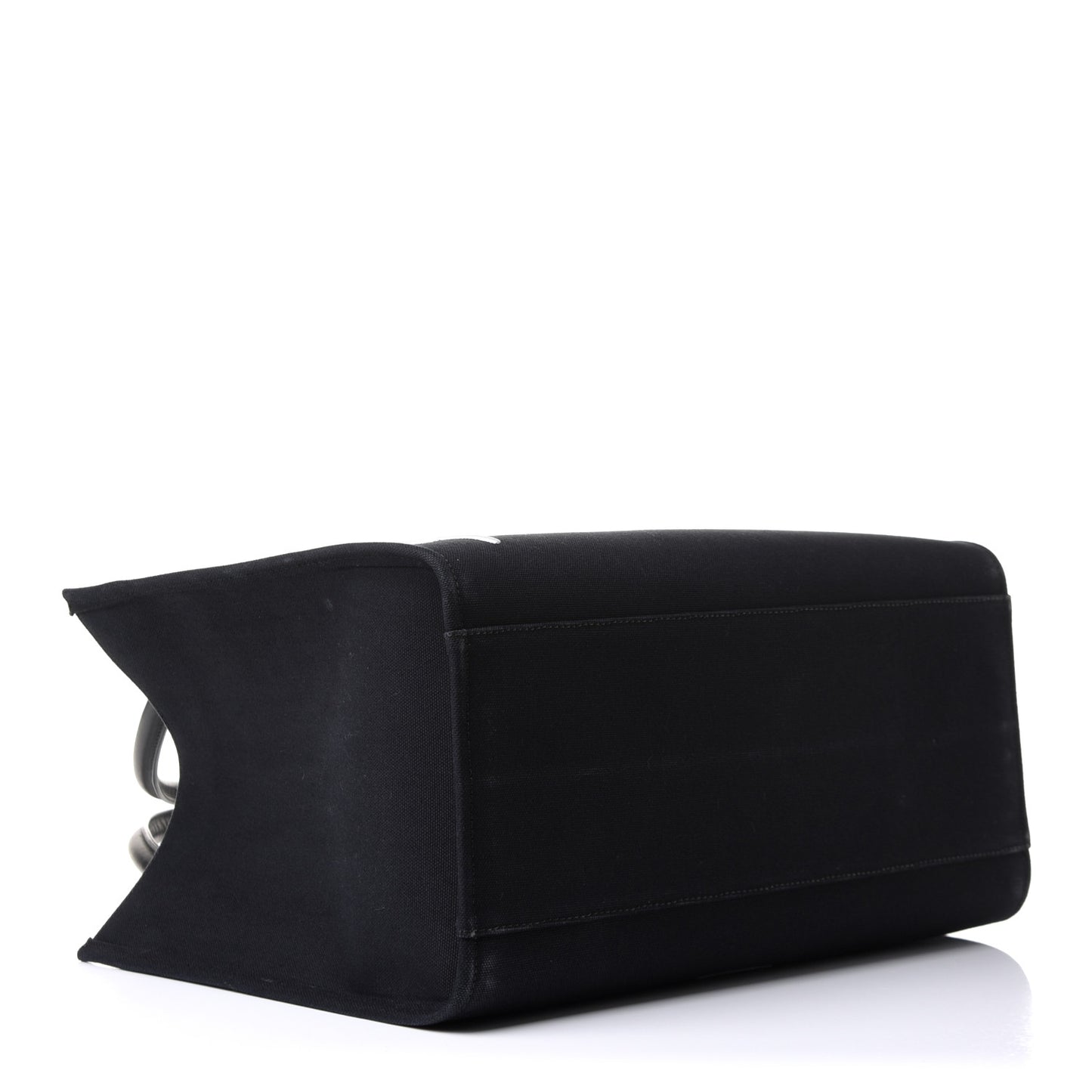 Canvas Suppler Calfskin Cabas GV Signature Tote Black