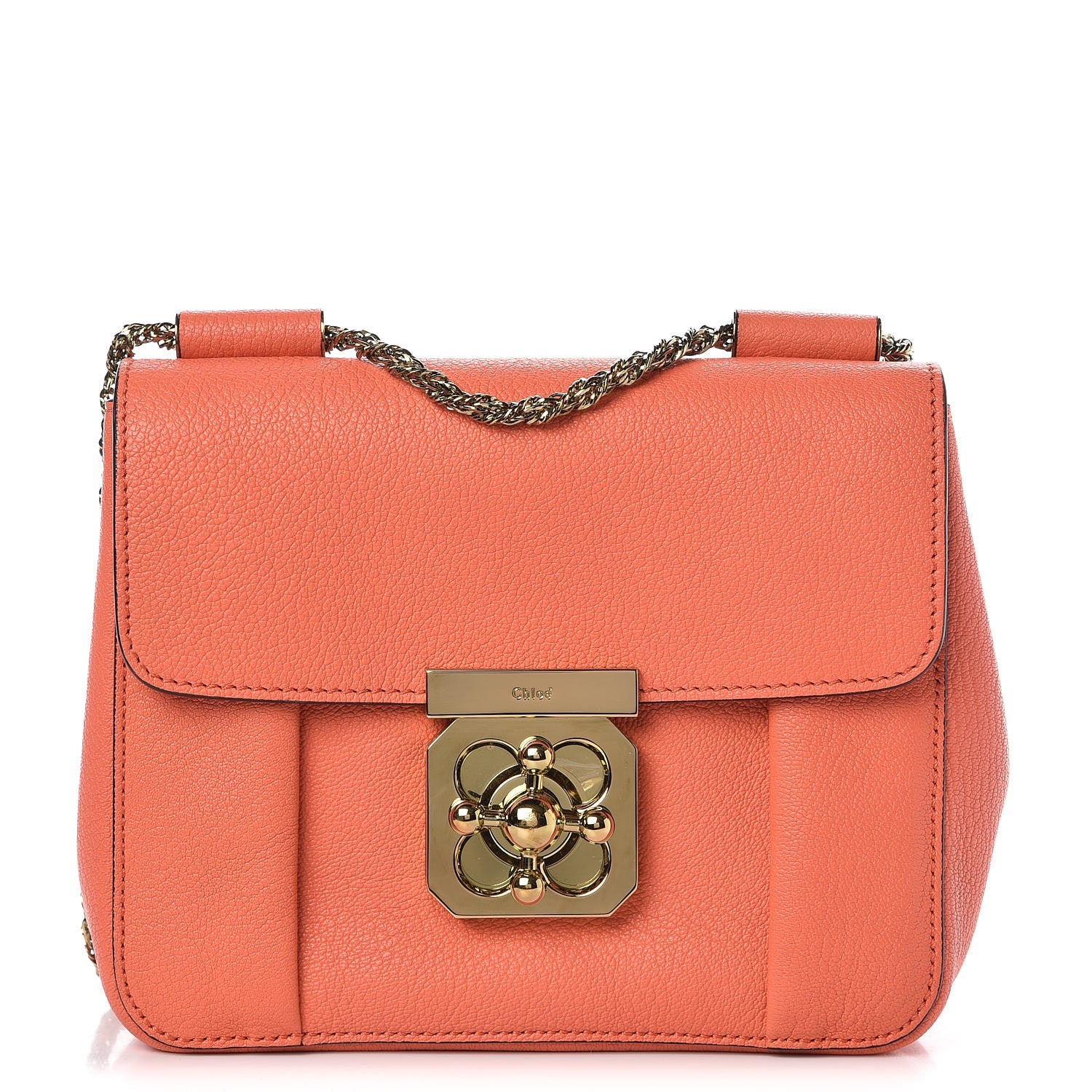 Chloe Goatskin Small Elsie Shoulder Bag Coral Pop 1 of 7