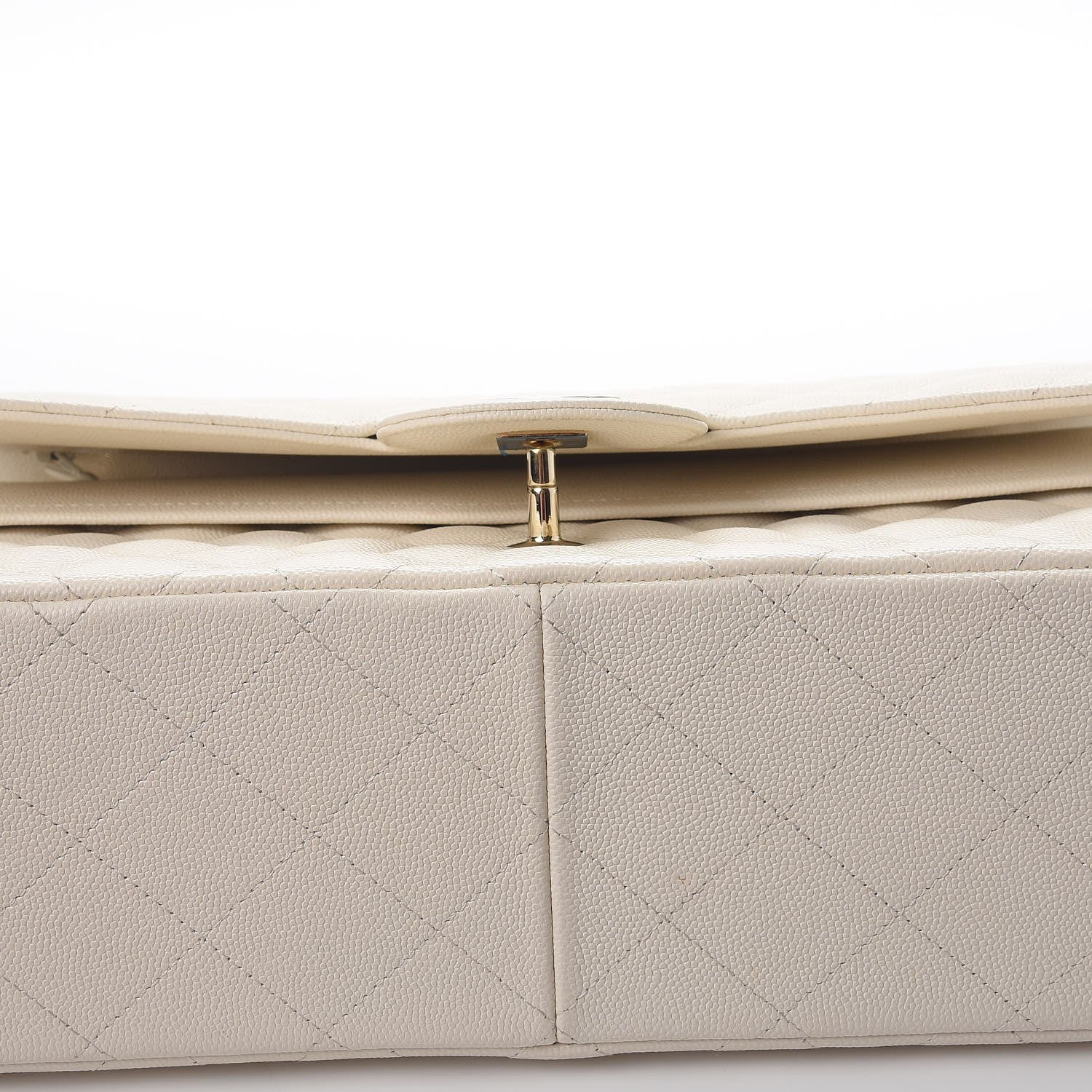 Chanel Caviar Quilted Jumbo Double Flap White 8 of 14
