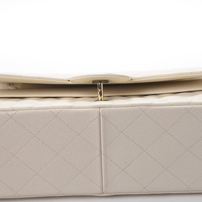 Chanel Caviar Quilted Jumbo Double Flap White 8 of 14
