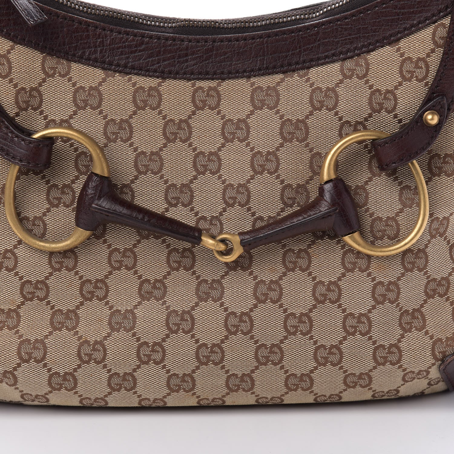 Gucci Monogram Horsebit Hobo Brown 15 of 17