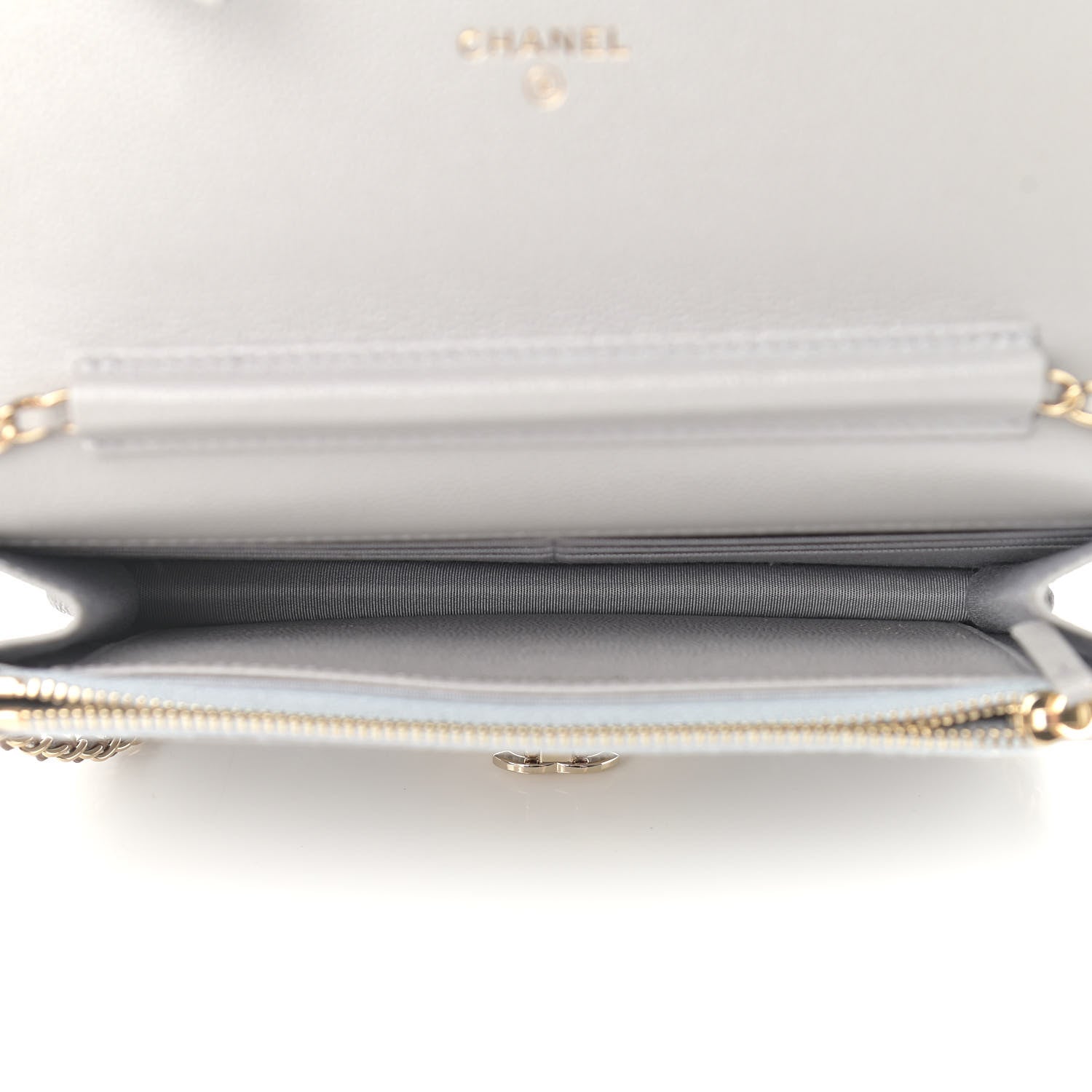 Chanel Caviar Quilted Golden Class Wallet On Chain WOC Gray 4 of 12