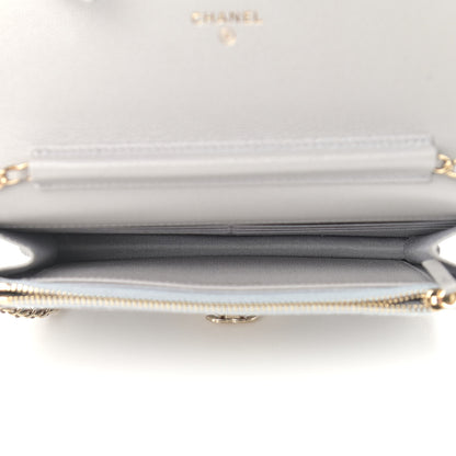 Chanel Caviar Quilted Golden Class Wallet On Chain WOC Gray 4 of 12