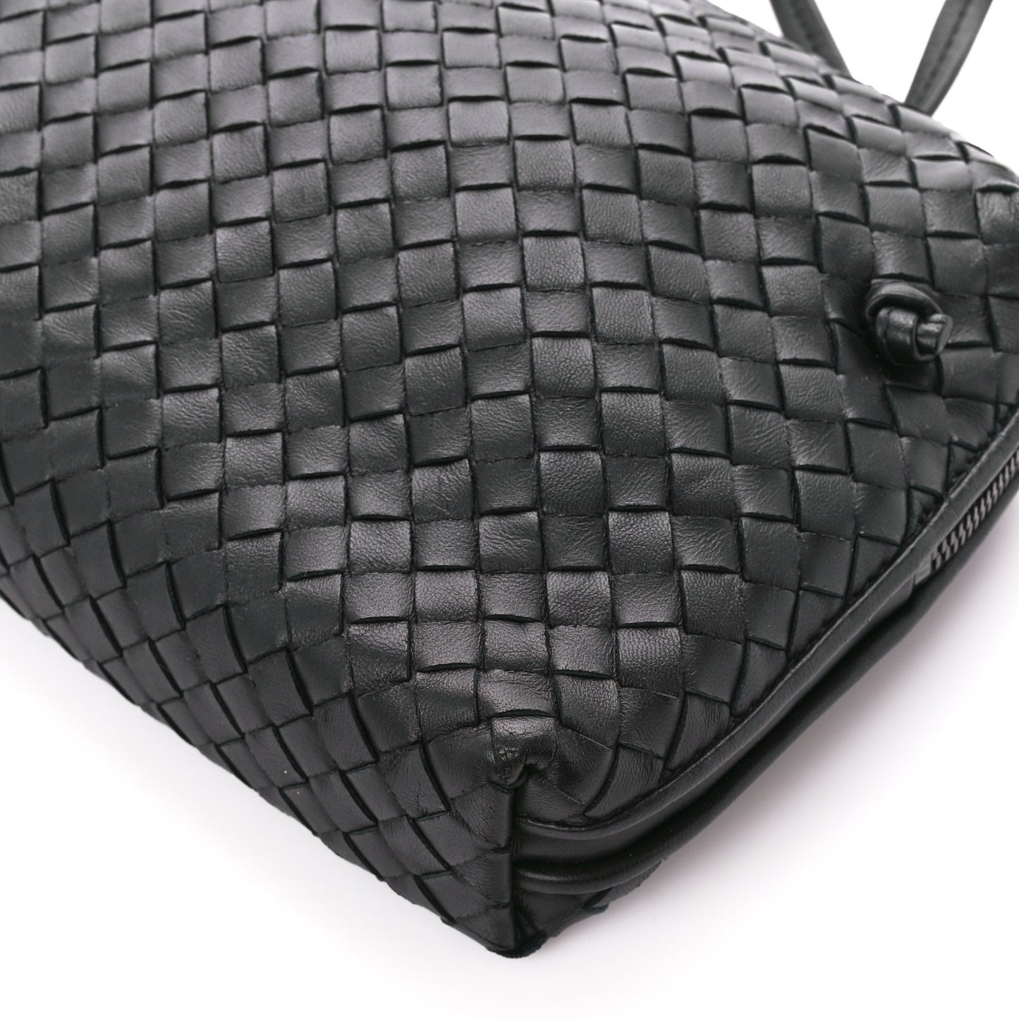 Nappa Intrecciato Nodini Crossbody Messenger Black