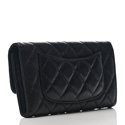 Chanel Caviar Quilted Large Gusset Flap Wallet Black 3 of 7