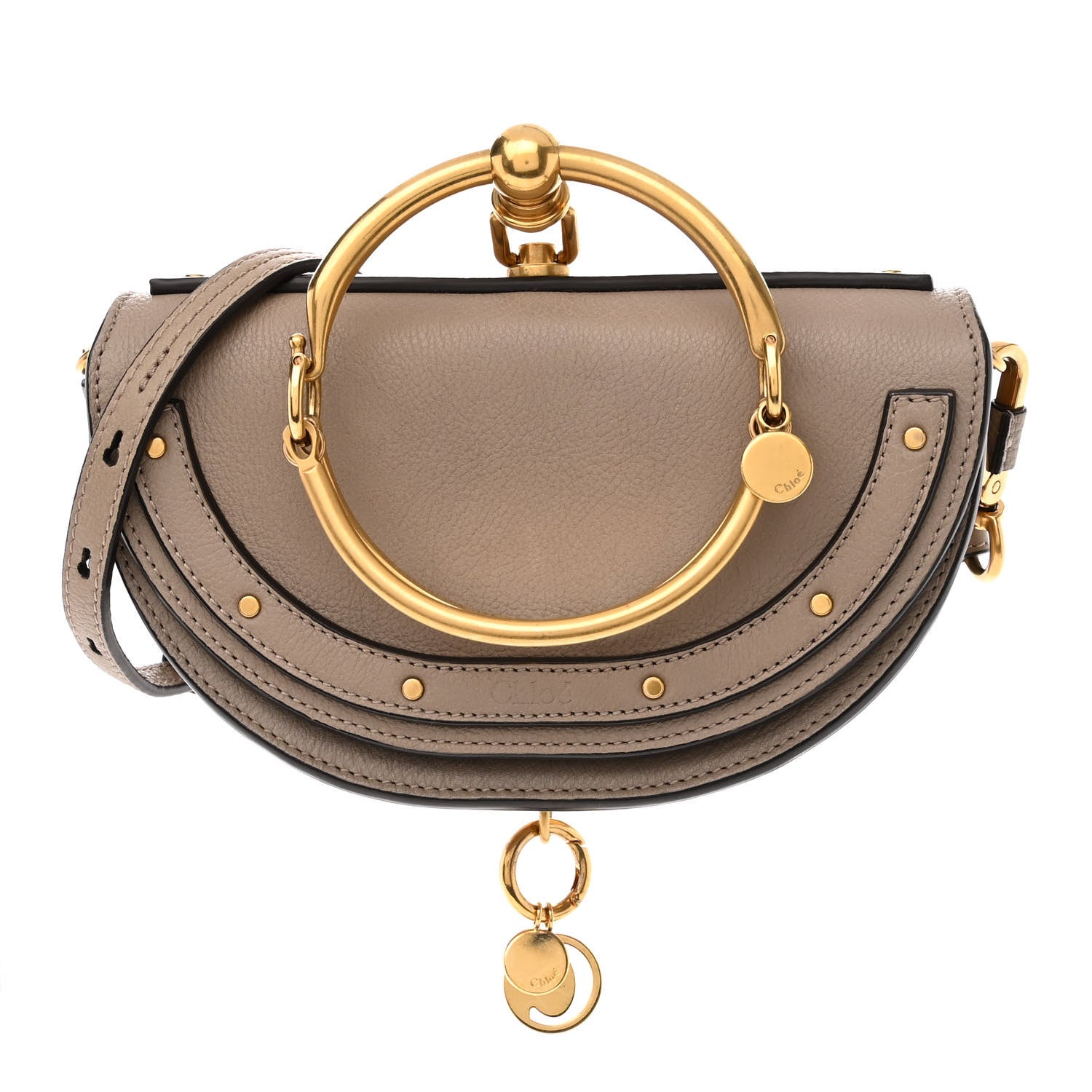 Chloe Calfskin Small Nile Bracelet Minaudiere Bag Motty Grey 1 of 13