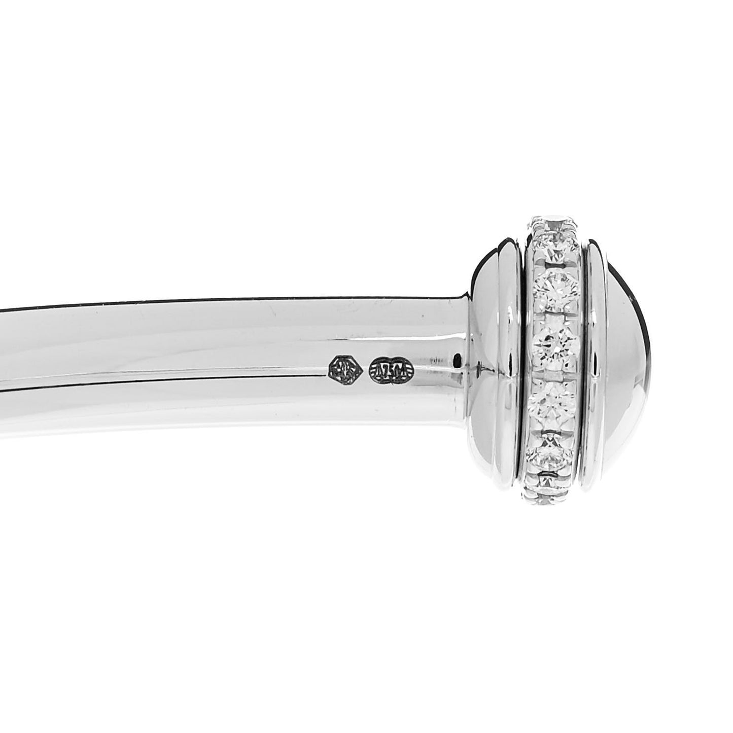 18K White Gold Diamond Possession Open Bangle Bracelet