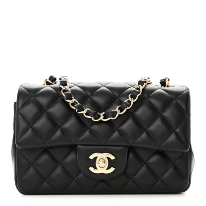 Chanel Lambskin Quilted Mini Rectangular Flap Black 1 of 11