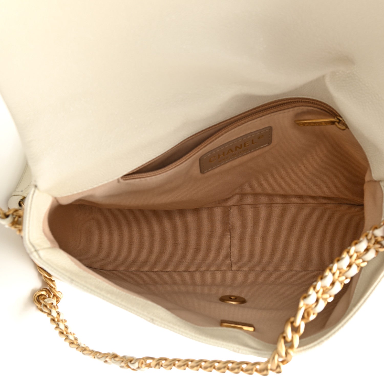 Chanel Shiny Caviar Quilted Large Chain Melody Flap White 5 of 11